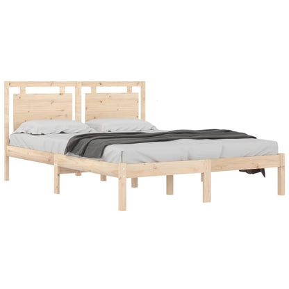 vidaXL Bed Frame | Untreated Wood | Solid Pine Wood | Double | Bed Frame