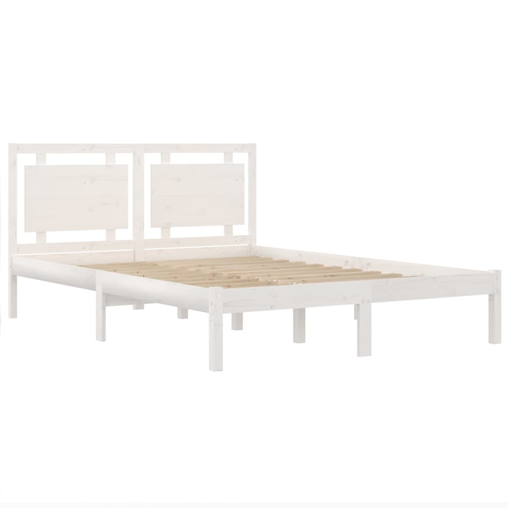 vidaXL Bed Frame without Mattress White 200x200 cm Solid Wood