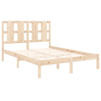 vidaXL Bed Frame | Natural Pine | Solid Pine Wood | Double | Durable | Bed Frame