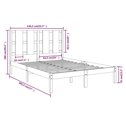 vidaXL Bed Frame | Natural Pine | Solid Pine Wood | Double | Durable | Bed Frame