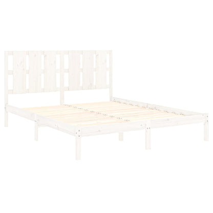 vidaXL Bed Frame without Mattress White 150x200 cm King Size Solid Wood