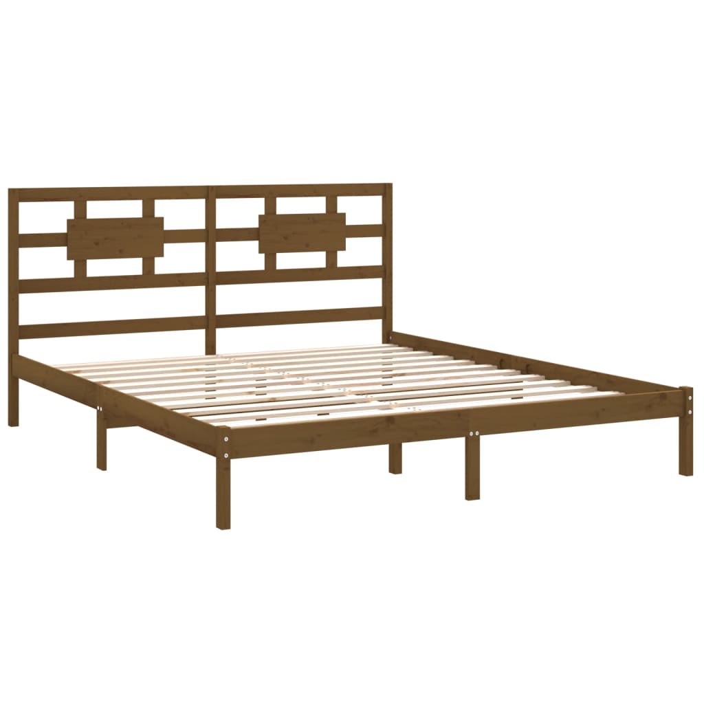 vidaXL Bed Frame without Mattress Honey Brown 200x200 cm Solid Wood