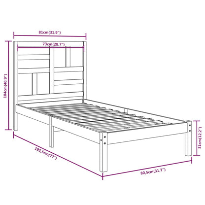 vidaXL Bed Frame | White | Solid Pine Wood, Plywood | Small Single | Durable