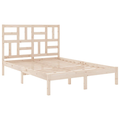 vidaXL Bed Frame | Natural Pine | Solid pine wood | Double | Durable | Bed Frame