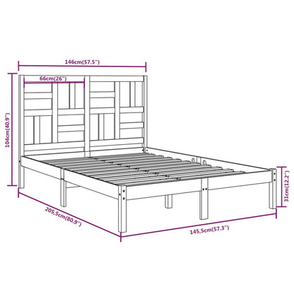 vidaXL Bed Frame | Natural Pine | Solid pine wood | Double | Durable | Bed Frame