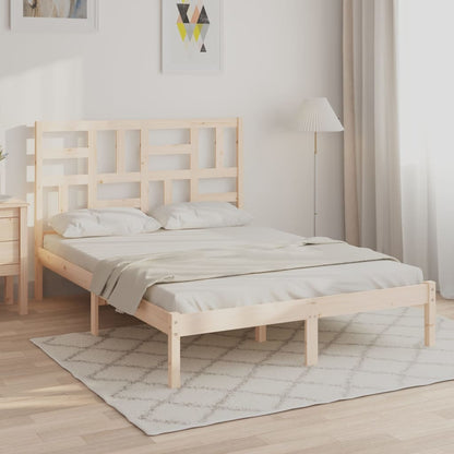vidaXL Bed Frame | Natural Pine | Solid pine wood | Double | Durable | Bed Frame