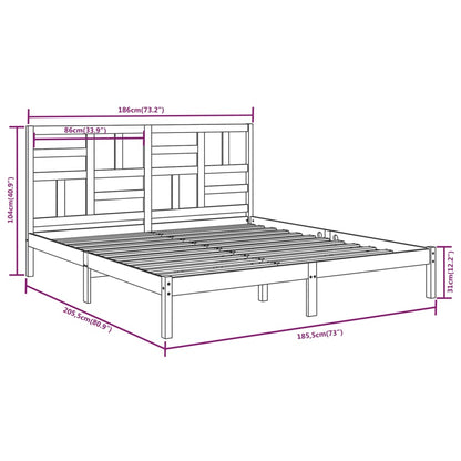 vidaXL Bed Frame without Mattress White Solid Wood 180x200 cm Super King
