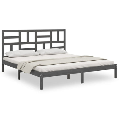 vidaXL Bed Frame without Mattress Grey Solid Wood 200x200 cm