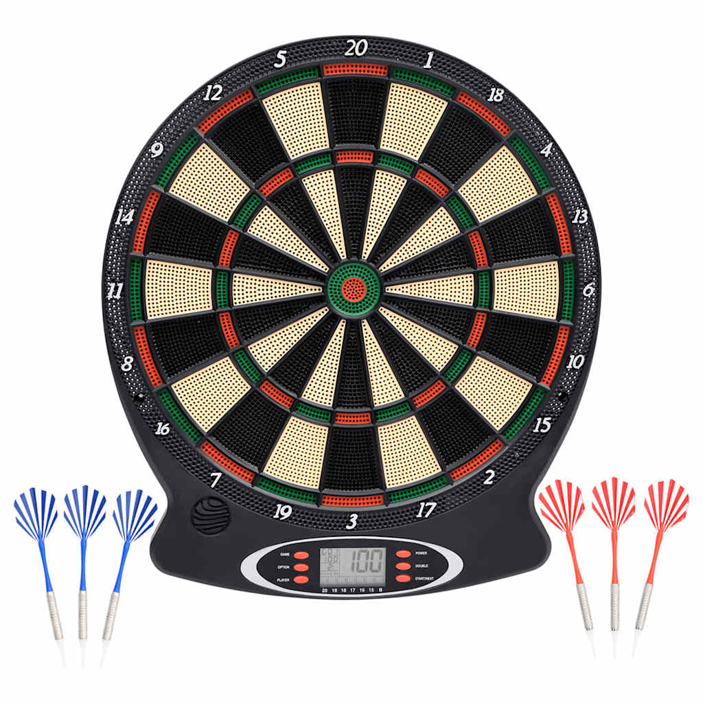 vidaXL Electric Dartboard with Darts Black Polypropylene
