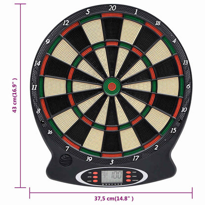 vidaXL Electric Dartboard with Darts Black Polypropylene
