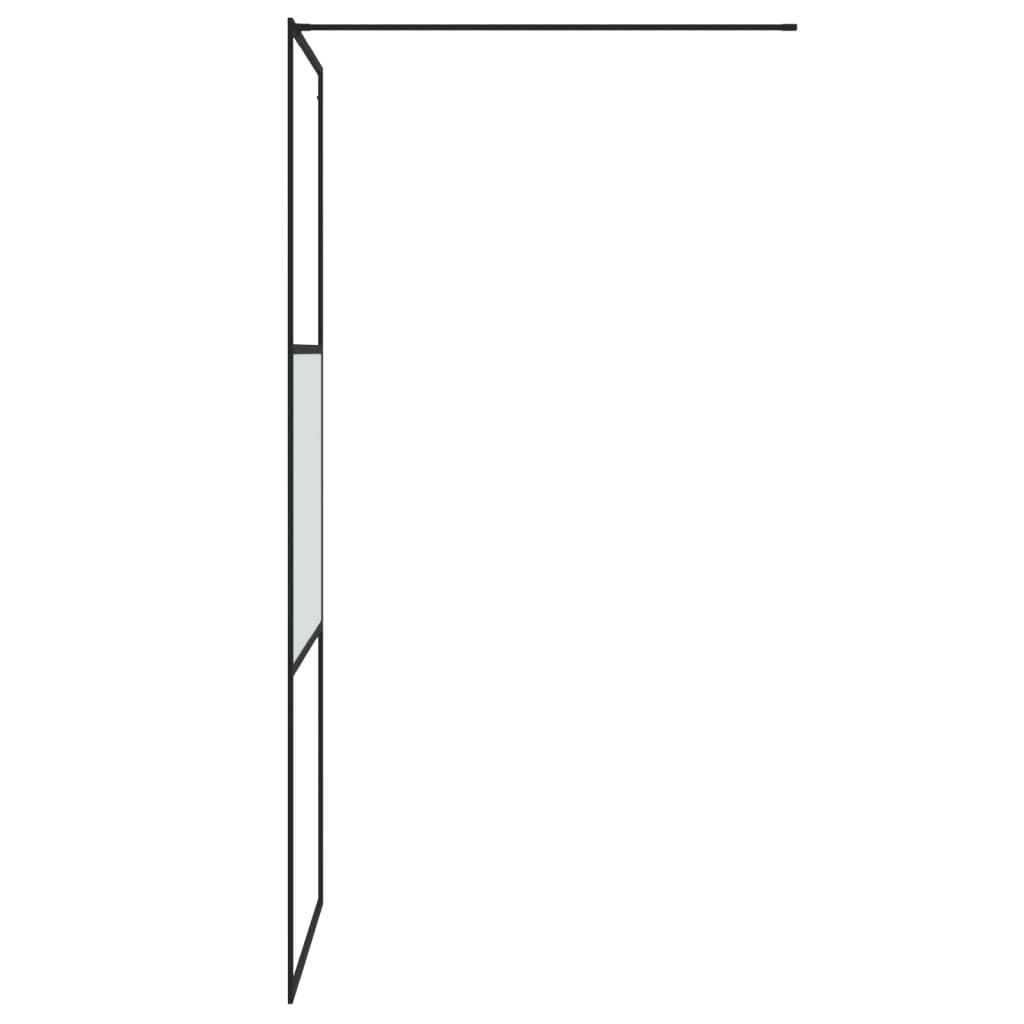 vidaXL Walk-in Shower Wall Black 80x195 cm Half Frosted ESG Glass