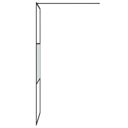 vidaXL Walk-in Shower Wall Black 80x195 cm Half Frosted ESG Glass