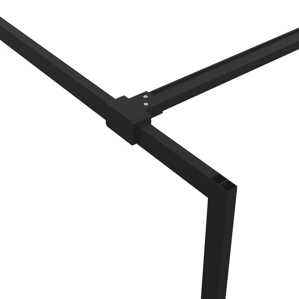 vidaXL Walk-in Shower Wall Black 80x195 cm Half Frosted ESG Glass