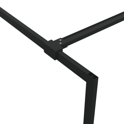 vidaXL Walk-in Shower Wall Black 80x195 cm Half Frosted ESG Glass
