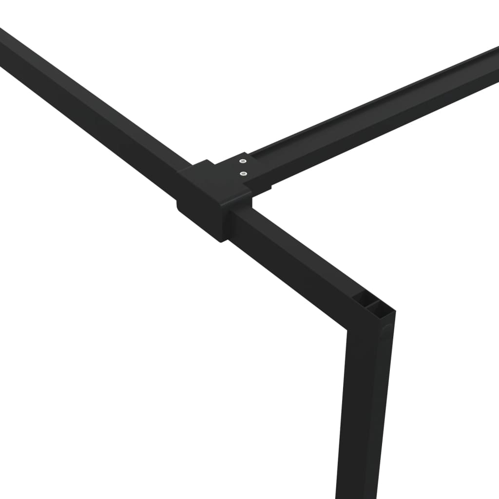 vidaXL Walk-in Shower Wall Black 90x195 cm Half Frosted ESG Glass