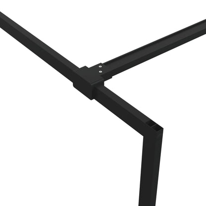 vidaXL Walk-in Shower Wall Black 90x195 cm Half Frosted ESG Glass