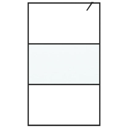 vidaXL Walk-in Shower Wall Black 115x195 cm Half Frosted ESG Glass