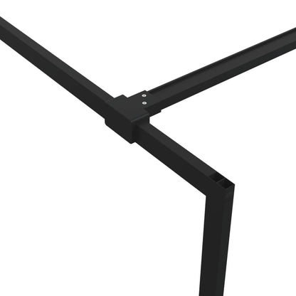vidaXL Walk-in Shower Wall Black 115x195 cm Half Frosted ESG Glass