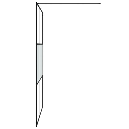 vidaXL Walk-in Shower Wall Black 140x195 cm Half Frosted ESG Glass