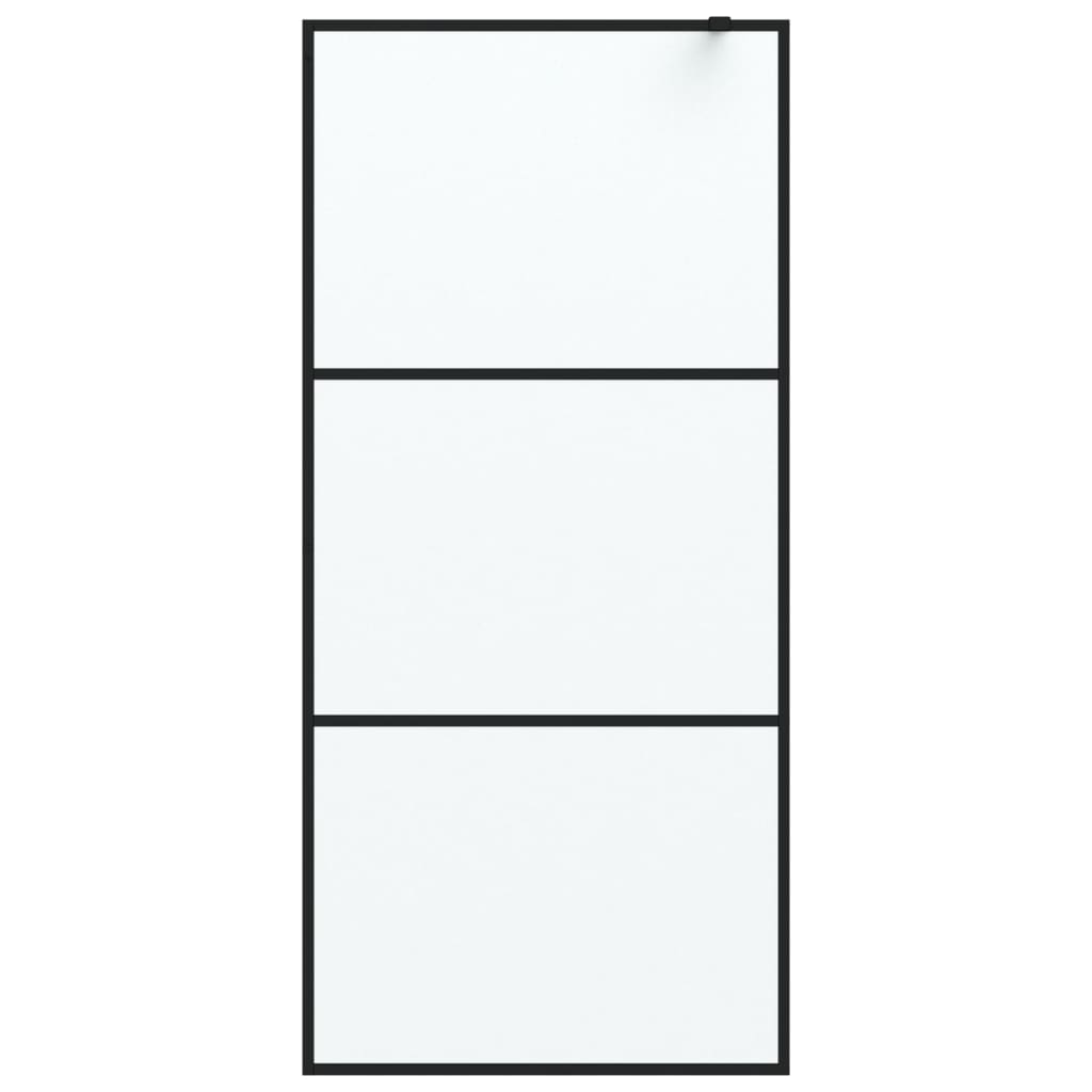 vidaXL Walk-in Shower Wall Black 90x195 cm Frosted ESG Glass