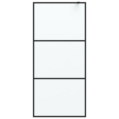 vidaXL Walk-in Shower Wall Black 90x195 cm Frosted ESG Glass