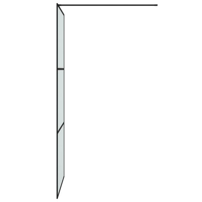 vidaXL Walk-in Shower Wall Black 90x195 cm Frosted ESG Glass