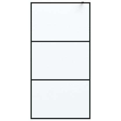 vidaXL Walk-in Shower Wall Black 100x195 cm Frosted ESG Glass