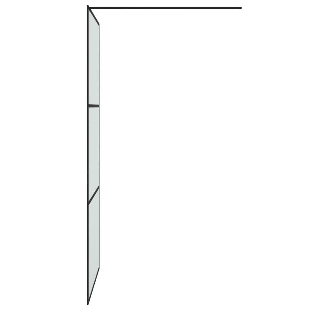 vidaXL Walk-in Shower Wall Black 100x195 cm Frosted ESG Glass