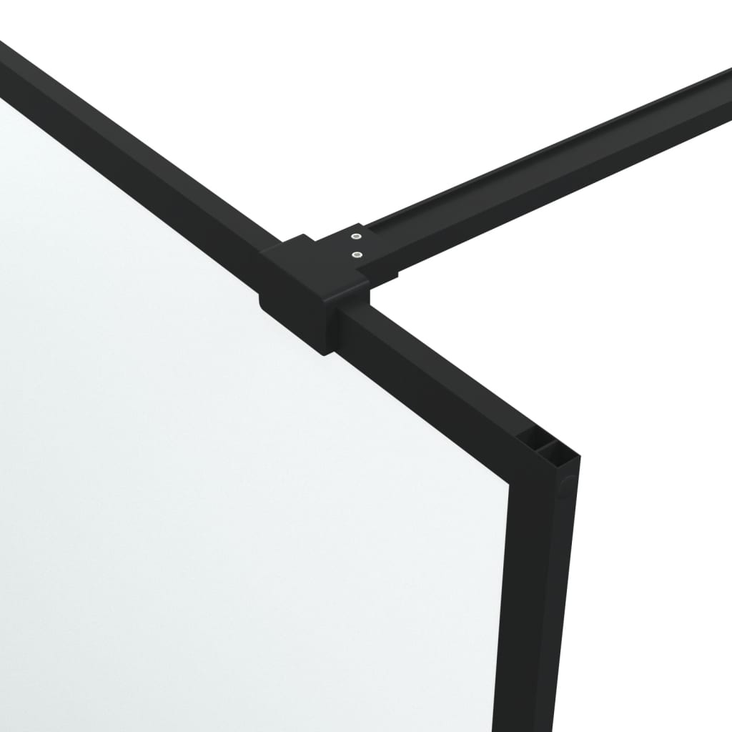 vidaXL Walk-in Shower Wall Black 100x195 cm Frosted ESG Glass
