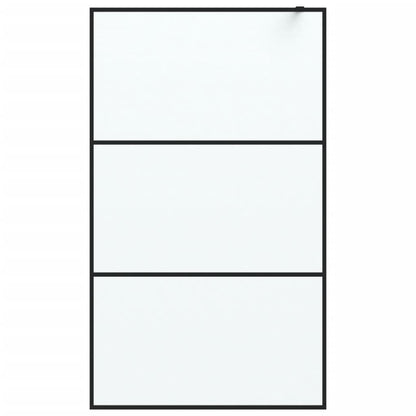 vidaXL Walk-in Shower Wall Black 115x195 cm Frosted ESG Glass