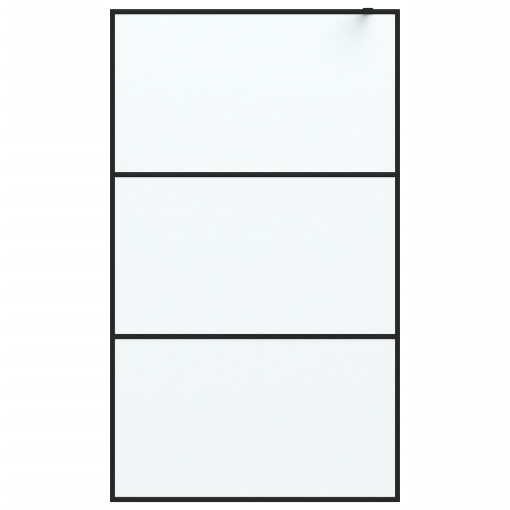 vidaXL Walk-in Shower Wall Black 115x195 cm Frosted ESG Glass