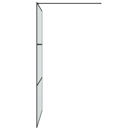 vidaXL Walk-in Shower Wall Black 115x195 cm Frosted ESG Glass