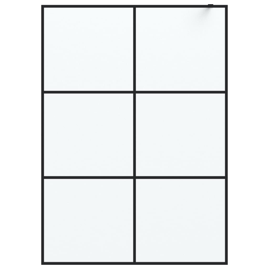 vidaXL Walk-in Shower Wall Black 140x195 cm Frosted ESG Glass