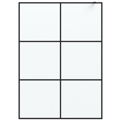 vidaXL Walk-in Shower Wall Black 140x195 cm Frosted ESG Glass
