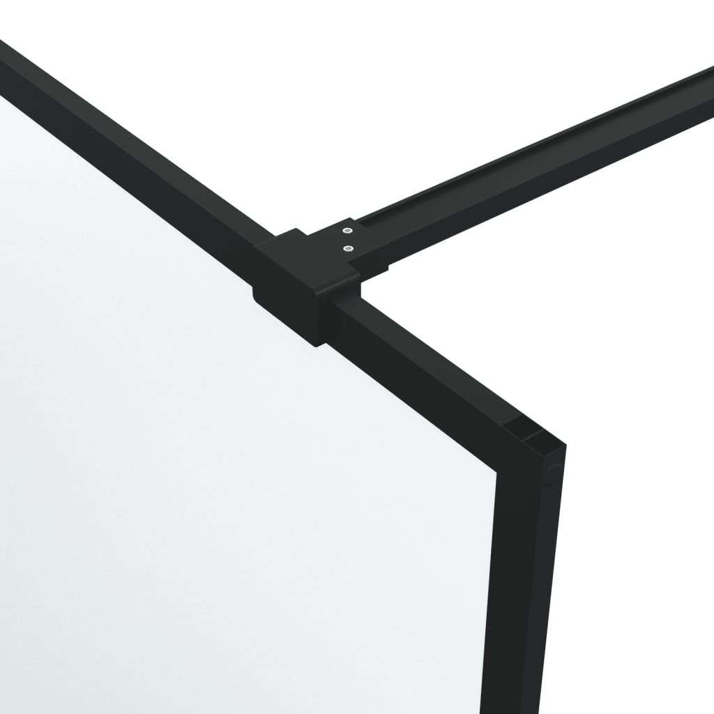vidaXL Walk-in Shower Wall Black 140x195 cm Frosted ESG Glass