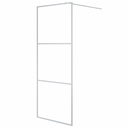 vidaXL Walk-in Shower Wall Silver 80x195 cm Clear ESG Glass