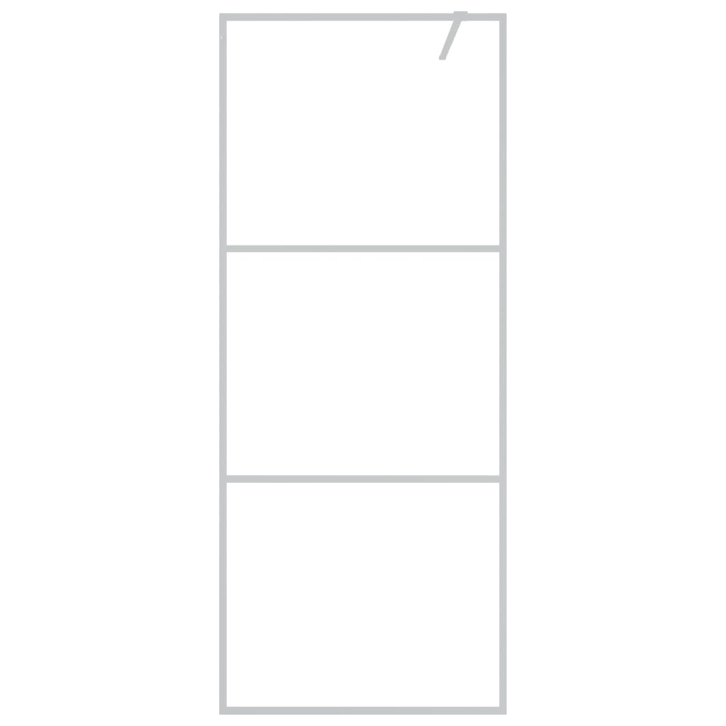 vidaXL Walk-in Shower Wall Silver 80x195 cm Clear ESG Glass