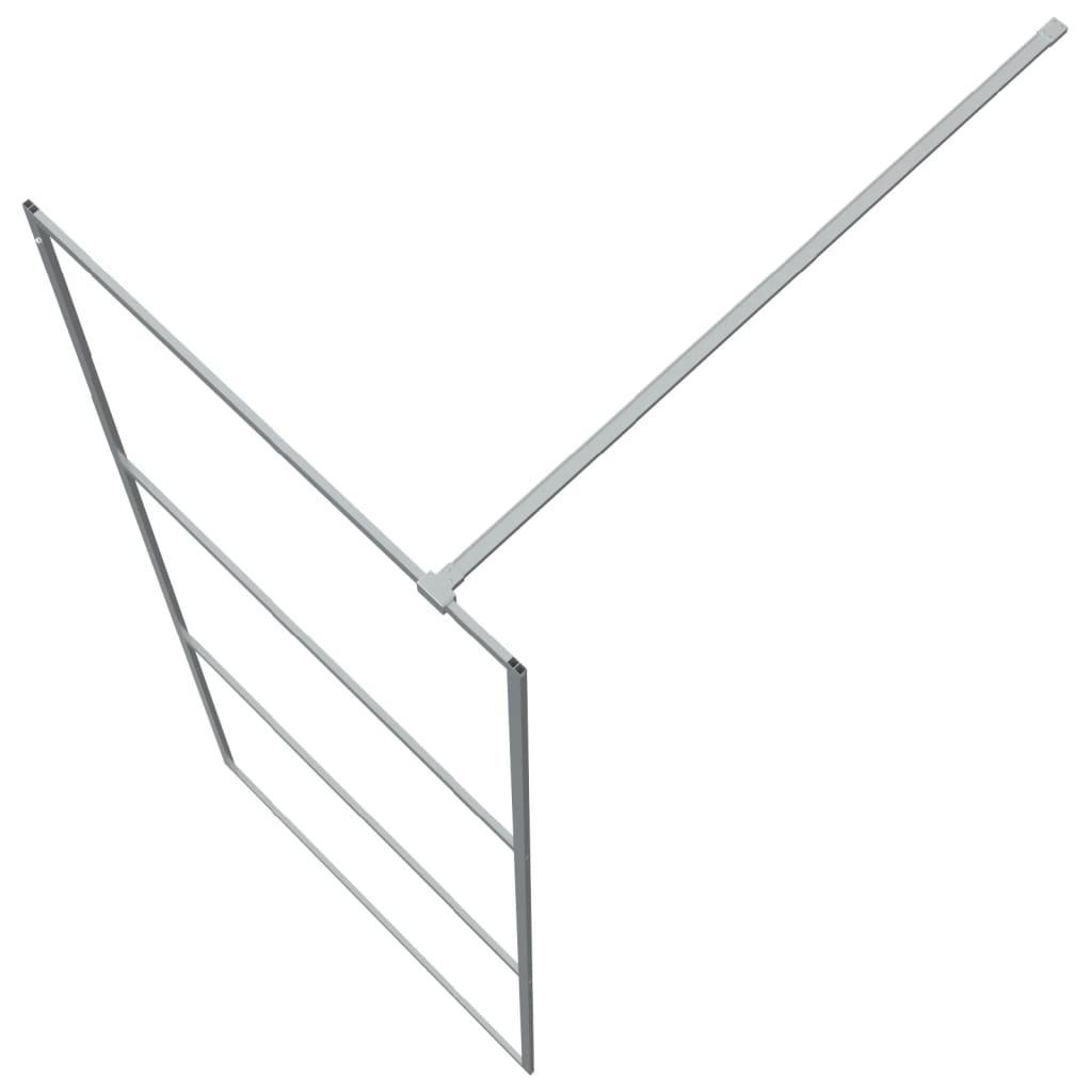 vidaXL Walk-in Shower Wall Silver 80x195 cm Clear ESG Glass