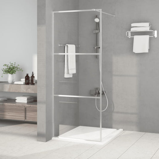 vidaXL Walk-in Shower Wall Silver 80x195 cm Clear ESG Glass