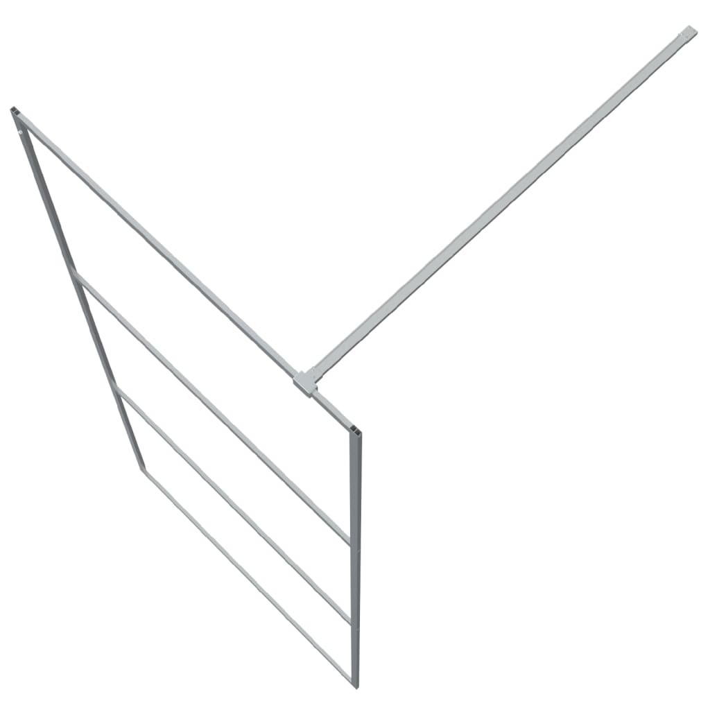 vidaXL Walk-in Shower Wall Silver 90x195 cm Clear ESG Glass