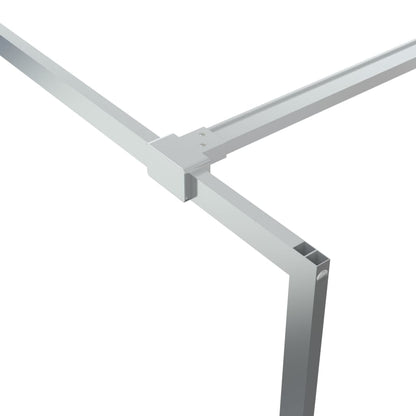 vidaXL Walk-in Shower Wall Silver 90x195 cm Clear ESG Glass