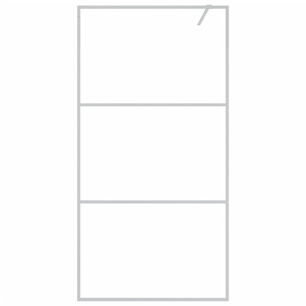 vidaXL Walk-in Shower Wall Silver 100x195 cm Clear ESG Glass