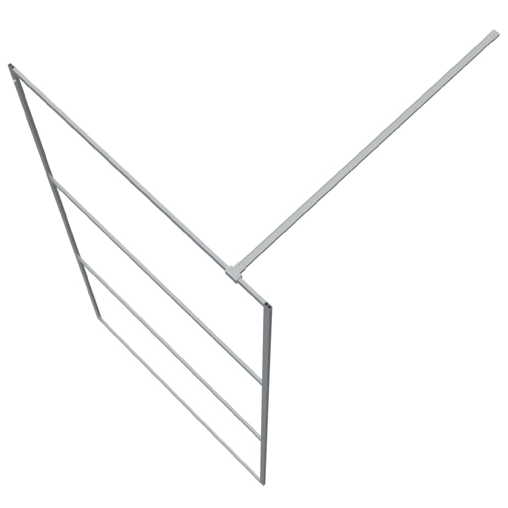 vidaXL Walk-in Shower Wall Silver 100x195 cm Clear ESG Glass
