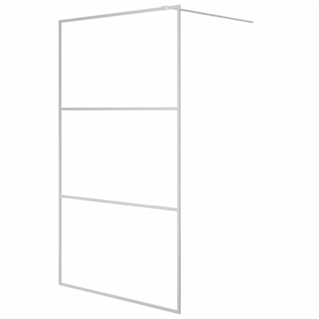 vidaXL Walk-in Shower Wall Silver 115x195 cm Clear ESG Glass