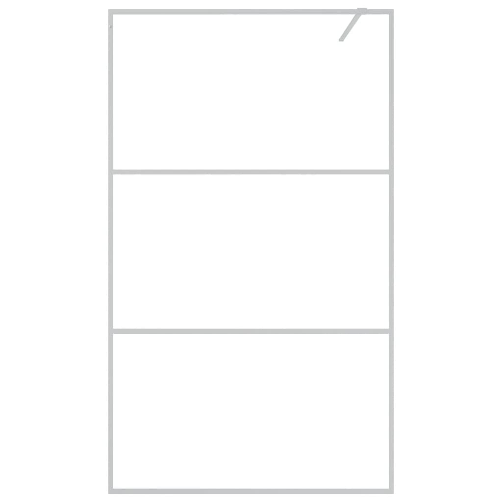 vidaXL Walk-in Shower Wall Silver 115x195 cm Clear ESG Glass