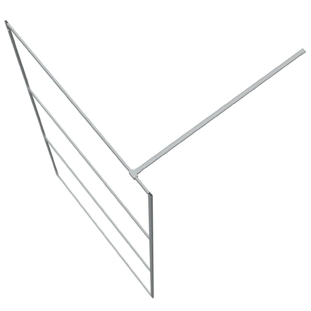 vidaXL Walk-in Shower Wall Silver 115x195 cm Clear ESG Glass