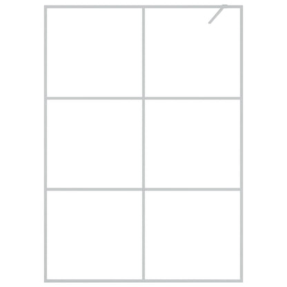 vidaXL Walk-in Shower Wall Silver 140x195 cm Clear ESG Glass