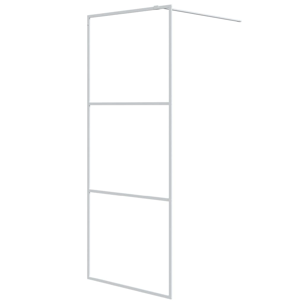 vidaXL Walk-in Shower Wall White 80x195 cm Clear ESG Glass