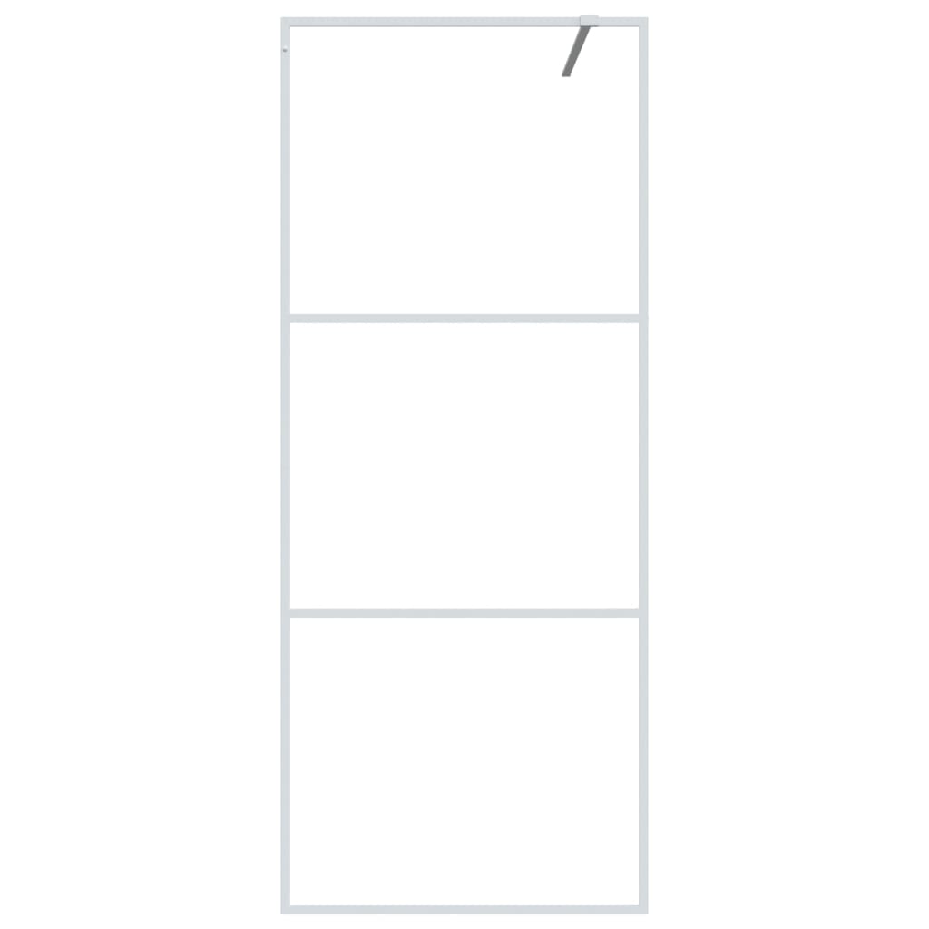 vidaXL Walk-in Shower Wall White 80x195 cm Clear ESG Glass