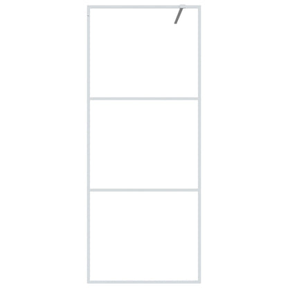 vidaXL Walk-in Shower Wall White 80x195 cm Clear ESG Glass